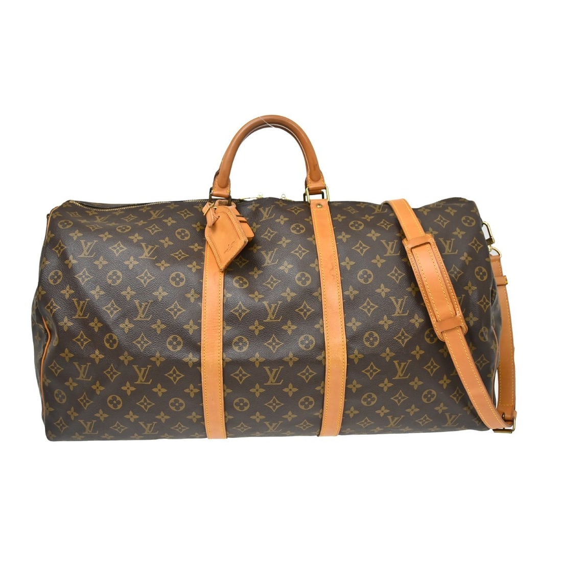 Louis Vuitton Keepall Bandouliere 60 Monogram Canvas Travel Duffle M41412: Louis Vuitton Keepall Bandouliere 60 Monogram Canvas Travel Duffle M41412 Vintage Louis Vuitton Keepall Bandouliere 60 duffle bag in brown Monogram canvas and leather. This extra-large travel bag feat