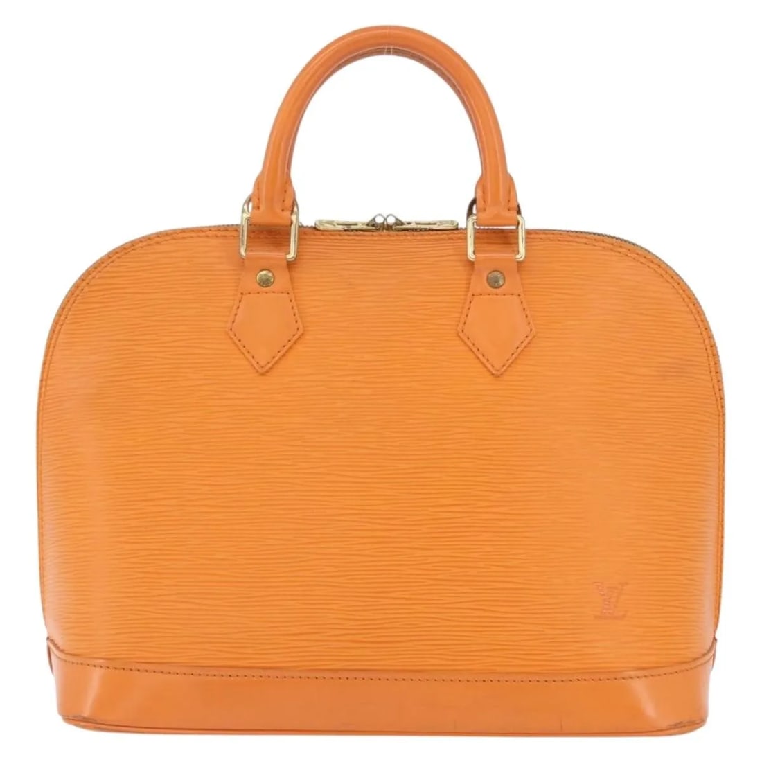 Orange Epi Leather Alma Bag by Louis Vuitton France 31cm: Orange Epi Leather Alma Bag by Louis Vuitton France 31cm This Louis Vuitton Vintage Alma handbag is crafted from Epi leather in orange and designed for women. Made in France, it features a structured 