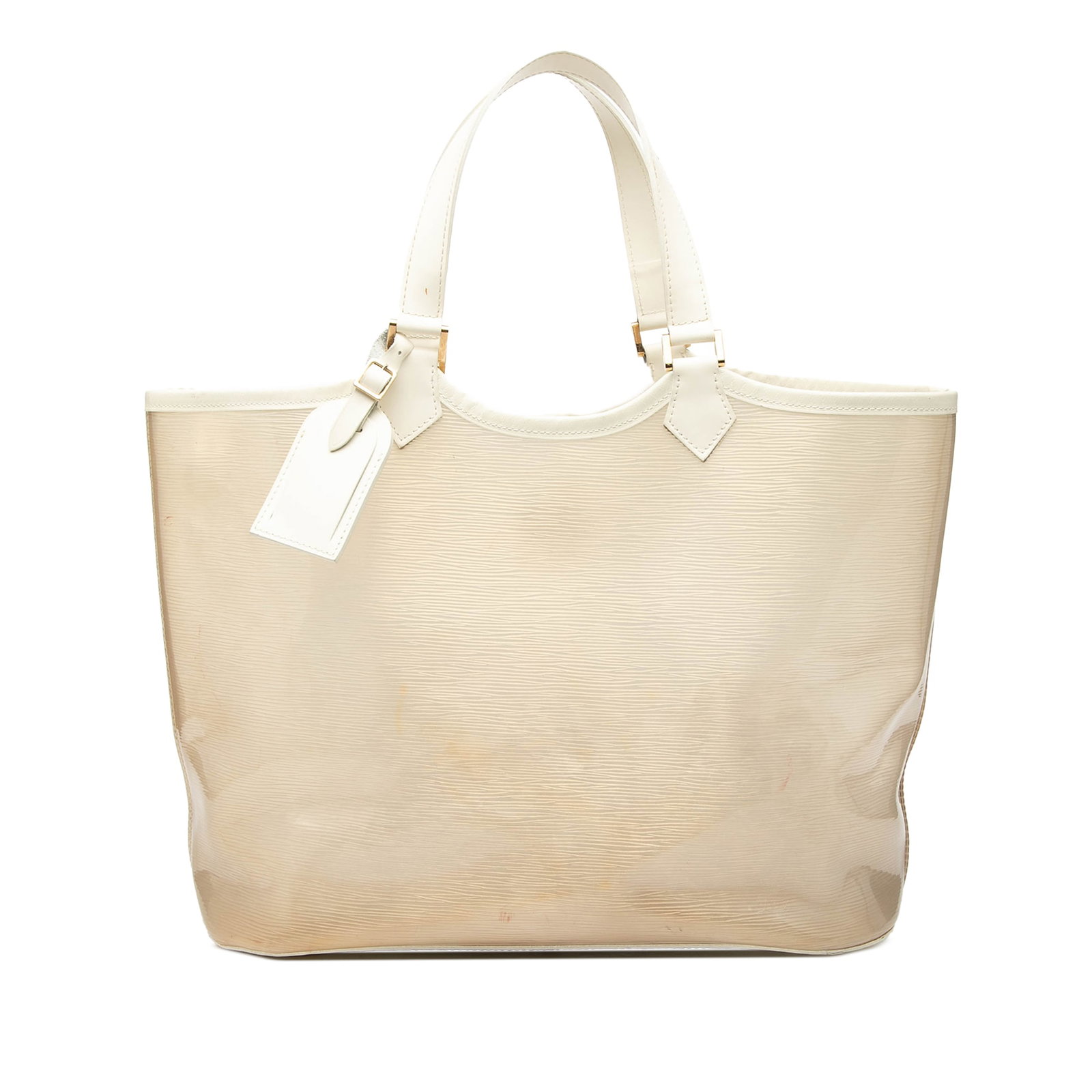 Louis Vuitton Epi Plage Lagoon Bay GM Tote Bag: Louis Vuitton Epi Plage Lagoon Bay GM Tote Bag The Louis Vuitton Epi Plage Lagoon Bay GM is a spacious tote bag crafted with a durable PVC body and accented by leather trim. It features flat shoulder 