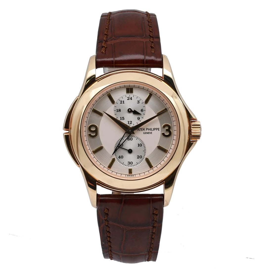 Patek Philippe Travel Time 5134J 37mm Yellow Gold Silver Dial Manual Watch: Patek Philippe Travel Time 5134J 37mm Yellow Gold Silver Dial Manual Watch This Patek Philippe Travel Time men's wristwatch features a 37mm polished yellow gold case paired with a silver dial and Arab