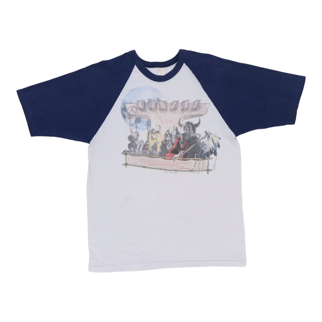 Vintage 1979 Monolith Tour Concert Jersey Shirt by Kansas: Vintage 1979 Monolith Tour Concert Jersey Shirt by Kansas This is an original vintage 1979 Kansas Monolith Tour jersey shirt, featuring both front and back graphics. The shirt is made from a 50/50 pol