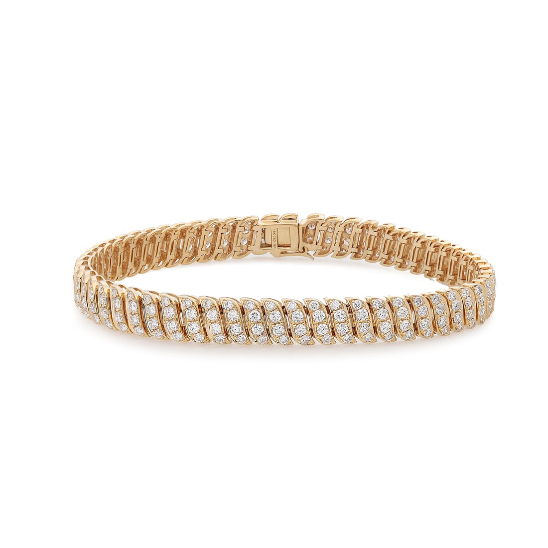 Rachel Koen 18K Yellow Gold Diamond Tennis Bracelet 3.80ct 232 Diamonds: Rachel Koen 18K Yellow Gold Diamond Tennis Bracelet 3.80ct 232 Diamonds Elevate your jewelry collection with this exquisite Rachel Koen Round Cut Diamond Bracelet. This stunning tennis bracelet featur