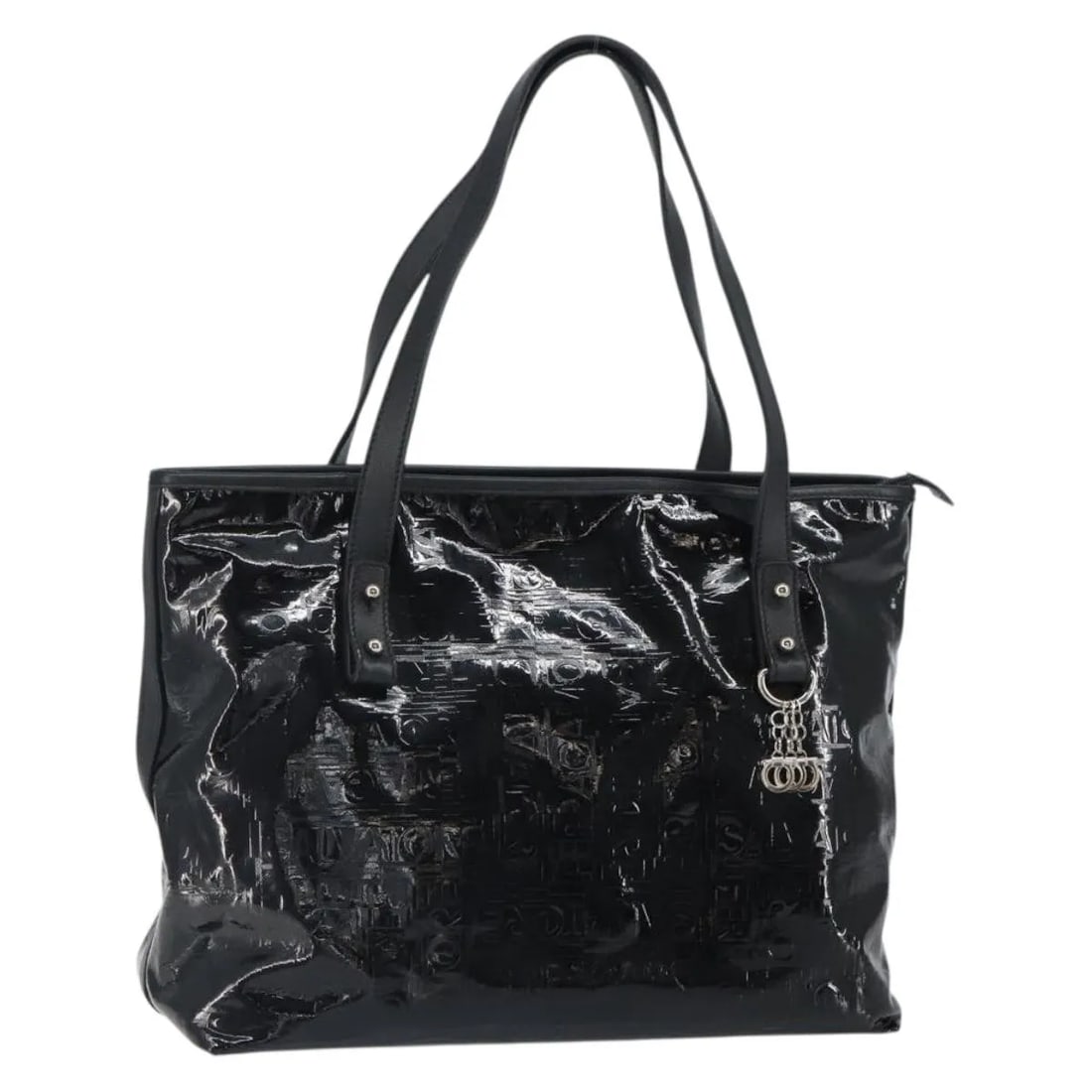 Salvatore Ferragamo Patent Leather Gancini Tote Bag Black: Salvatore Ferragamo Patent Leather Gancini Tote Bag Black This Salvatore Ferragamo Gancini Tote is crafted from black patent leather, designed for women. The tote features minor signs of wear includin