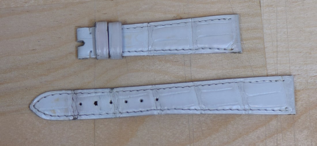 Patek Philippe Authentic White Alligator Leather Watch Strap 15x12mm (1 of 2)