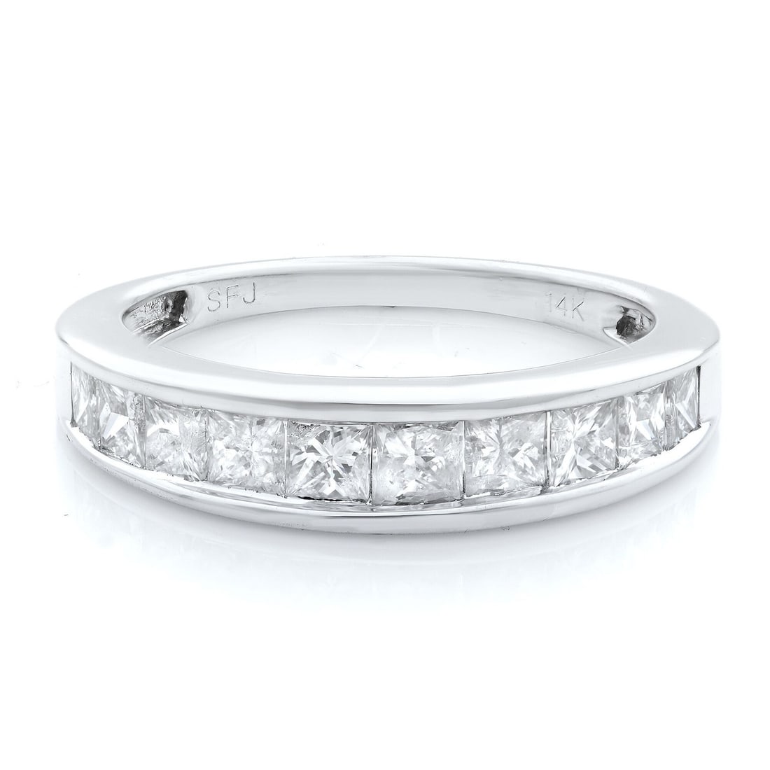 Rachel Koen 14K White Gold Channel Set Wedding Band 1.00Ct Diamonds: Rachel Koen 14K White Gold Channel Set Wedding Band 1.00Ct Diamonds This stunning 14K white gold wedding band by Rachel Koen features a classic design that is both elegant and timeless. The ring is ch