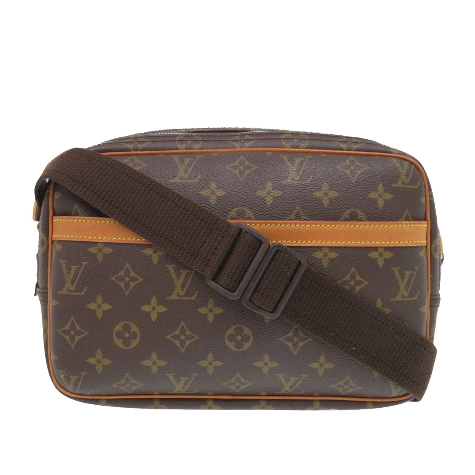 Louis Vuitton Reporter PM Monogram Canvas Shoulder Bag Brown: Louis Vuitton Reporter PM Monogram Canvas Shoulder Bag Brown The Louis Vuitton Monogram Reporter PM features a monogram canvas body with vachetta leather trim, an adjustable flat strap, double compart