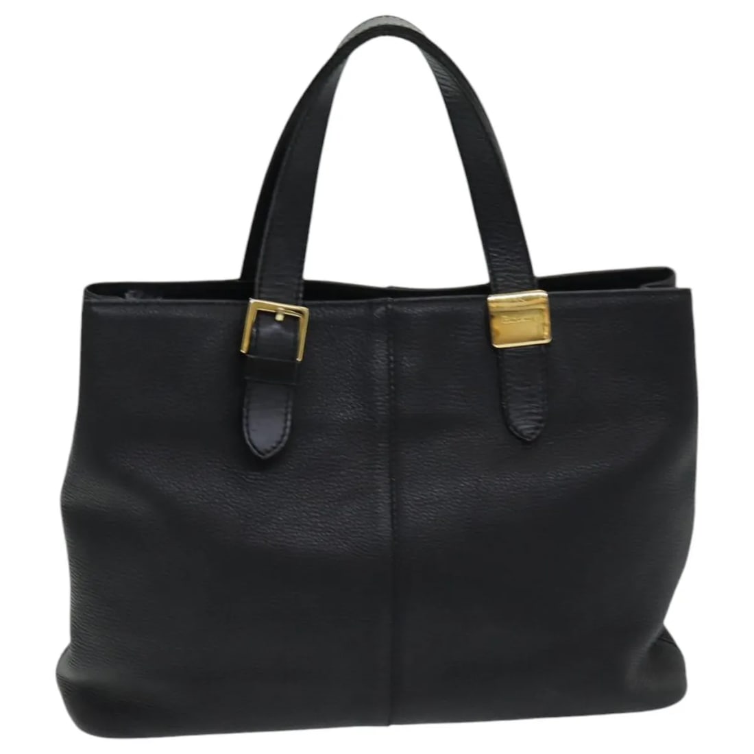 Burberry Vintage Black Leather Handbag 33cm x 24cm x 9cm: Burberry Vintage Black Leather Handbag 33cm x 24cm x 9cm Vintage Burberry leather bag in black for women. Made in England, this piece features a structured silhouette with signs of wear consistent wit