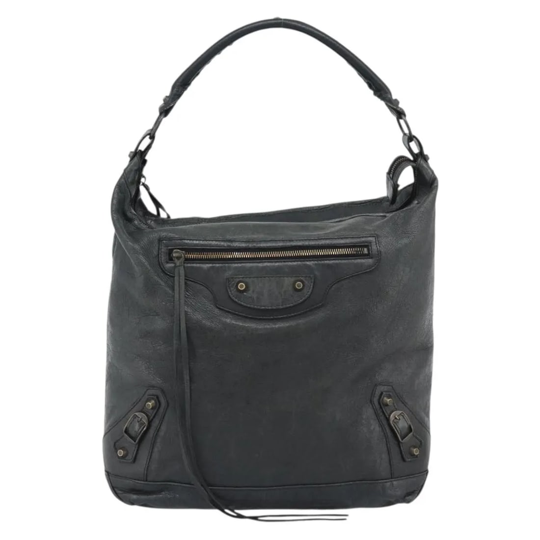 Balenciaga Giant Studs Day Hobo Green Leather Shoulder Bag: Balenciaga Giant Studs Day Hobo Green Leather Shoulder Bag Balenciaga Giant Studs Day Hobo in green leather. This women's handbag is made in Italy and remains in good overall condition. The exterior s