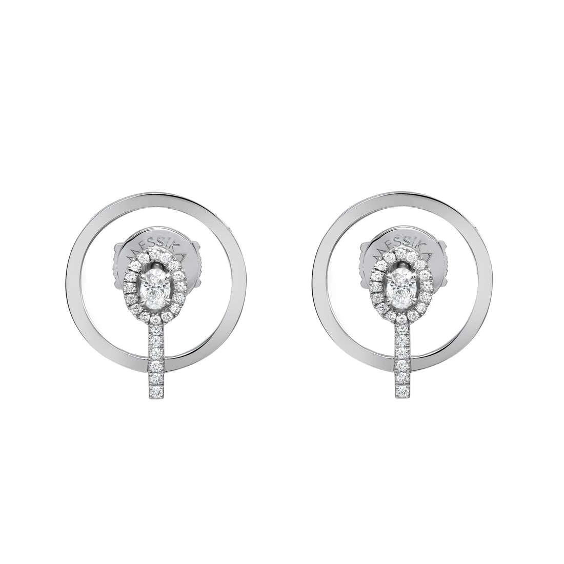 Messika 0.35Cttw Glam'Azone Diamond Stud Earrings 18K White Gold (1 of 5)