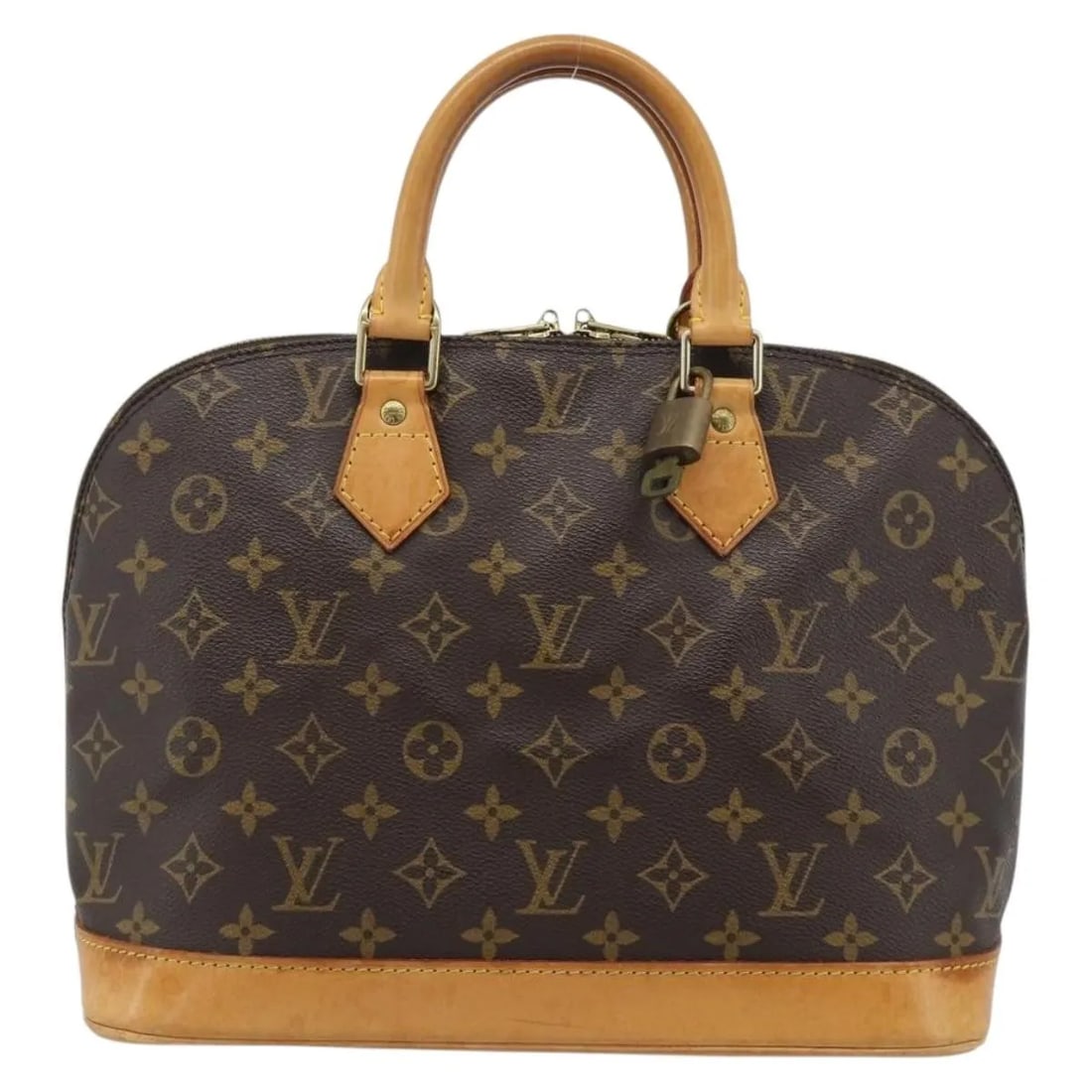Louis Vuitton Alma handbag in monogram canvas with padlock key: Louis Vuitton Alma handbag in monogram canvas with padlock key Louis Vuitton Alma handbag in monogram canvas with a multicolour finish. This piece is made in France and includes the padlock and key. I