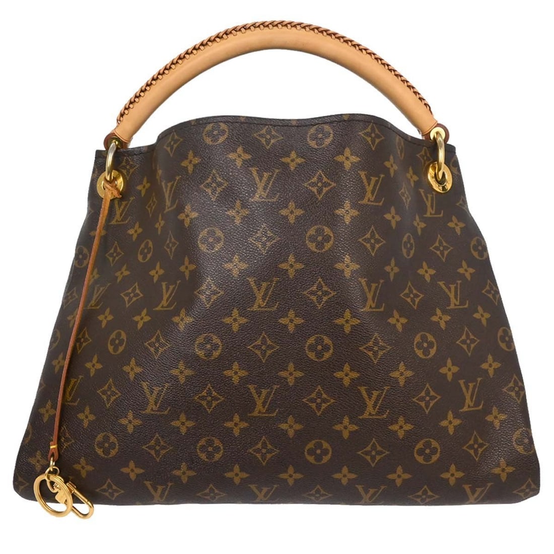 Louis Vuitton Artsy MM Monogram Canvas Top Handle Bag M40249: Louis Vuitton Artsy MM Monogram Canvas Top Handle Bag M40249 Vintage Louis Vuitton Artsy MM handbag in brown Monogram canvas with leather trim and a top handle silhouette. The bag shows scuffs and sta