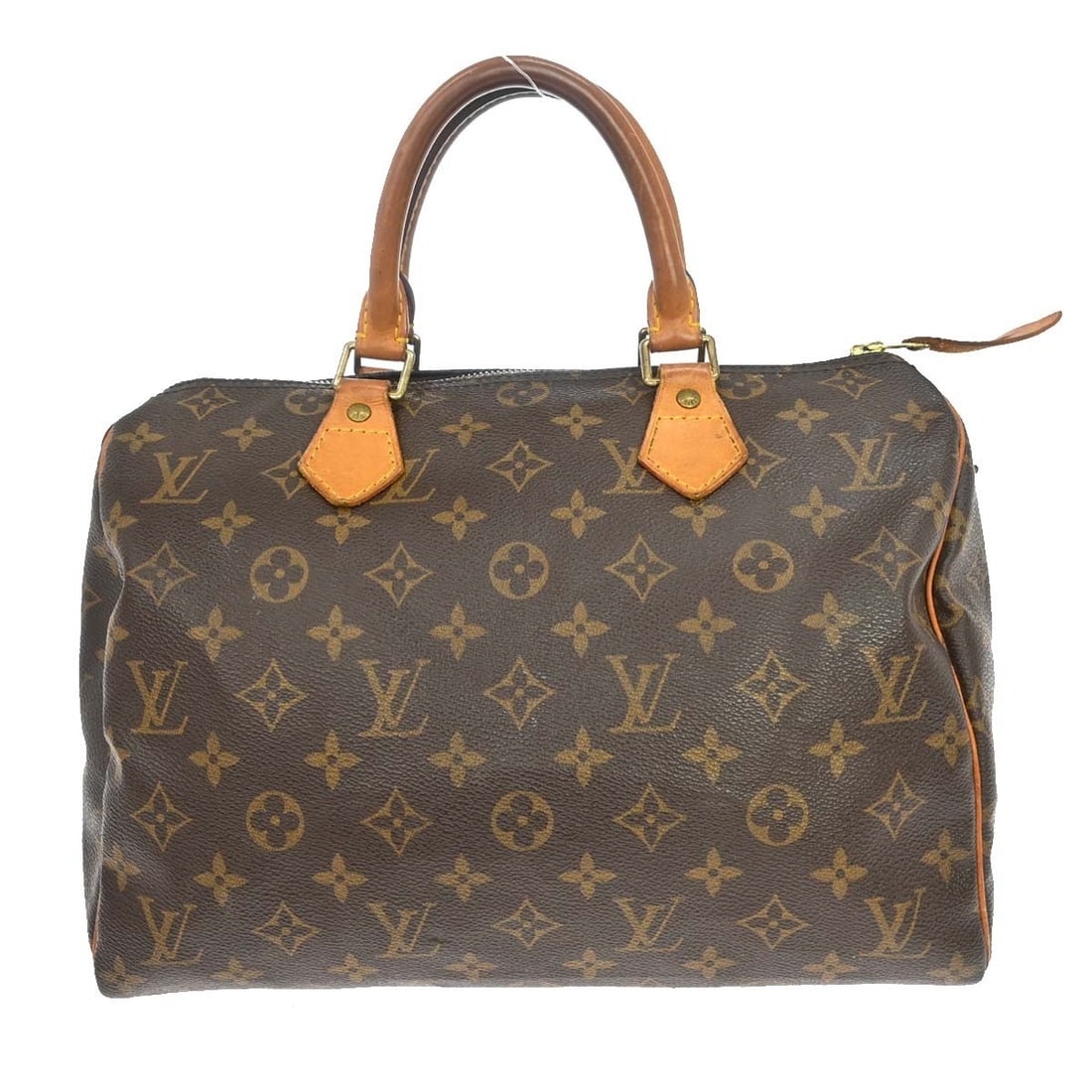 Louis Vuitton Speedy 30 Monogram Canvas Satchel M41526: Louis Vuitton Speedy 30 Monogram Canvas Satchel M41526 Vintage Louis Vuitton Speedy 30 handbag in Monogram canvas with leather double handles and a zip closure. This satchel-style top handle bag featu