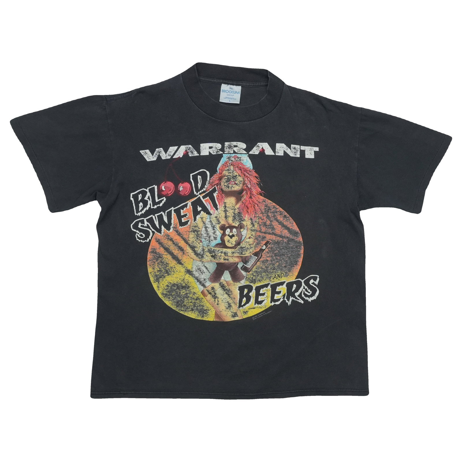 Vintage 1990 Warrant Cherry Pie Concert T-Shirt Black Large: Vintage 1990 Warrant Cherry Pie Concert T-Shirt Black Large This is an original vintage 1990 Warrant Cherry Pie Tour shirt featuring front and back graphics. The shirt is made from 100% cotton and