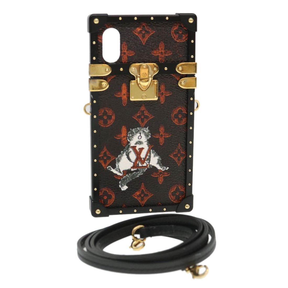 Louis Vuitton M63891 Cat Eye Trunk iPhone Case Black Metal Monogram (1 of 18)