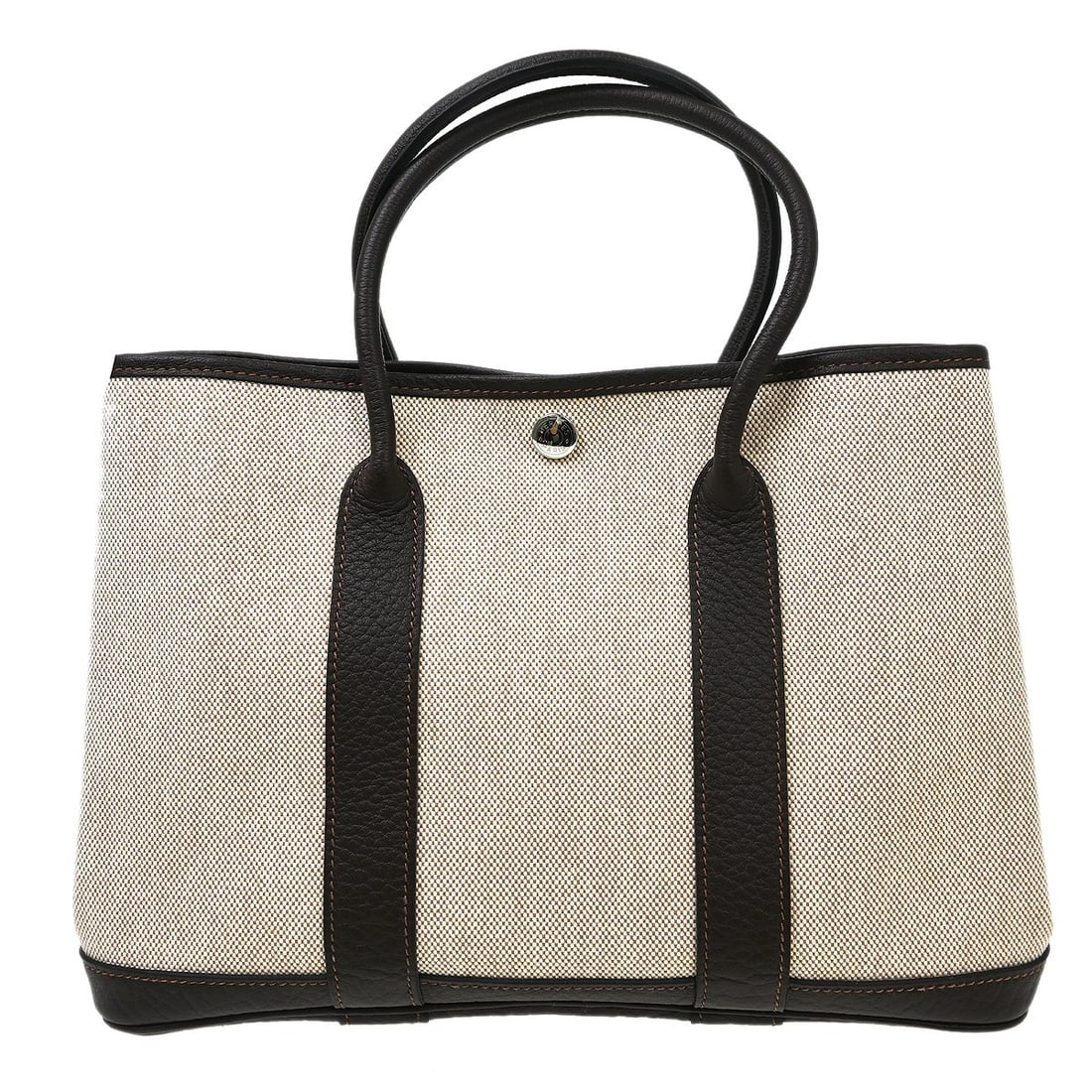 Hermes Garden Party 30 TPM Beige Toile H Leather Tote: Hermes Garden Party 30 TPM Beige Toile H Leather Tote Hermes Garden Party 30 TPM tote handbag in beige Toile H with brown handles and silver-tone hardware. Made in France, this women's medium tote fea