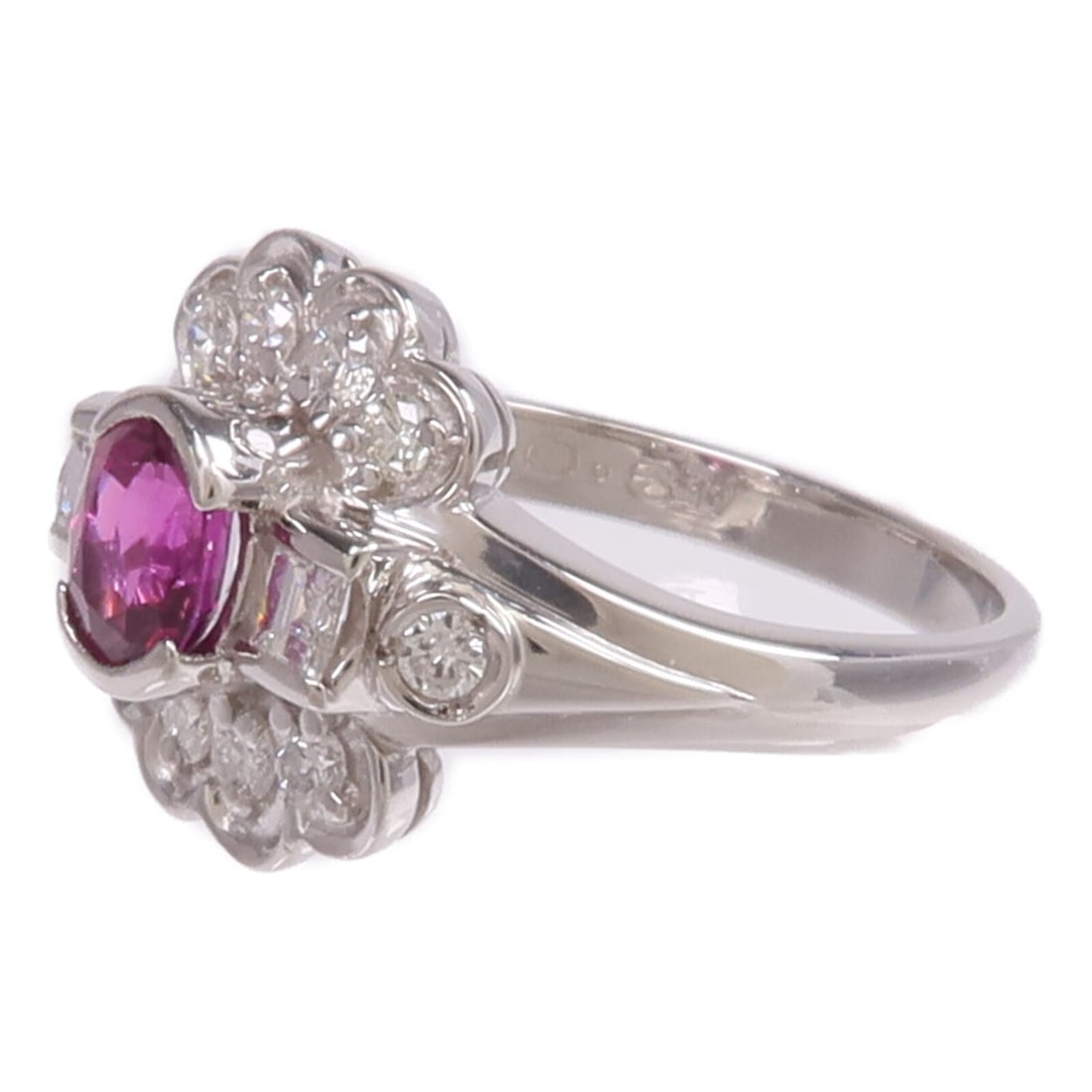 Ruby and Diamond Platinum PT900 Ring Size 5.75 - 3