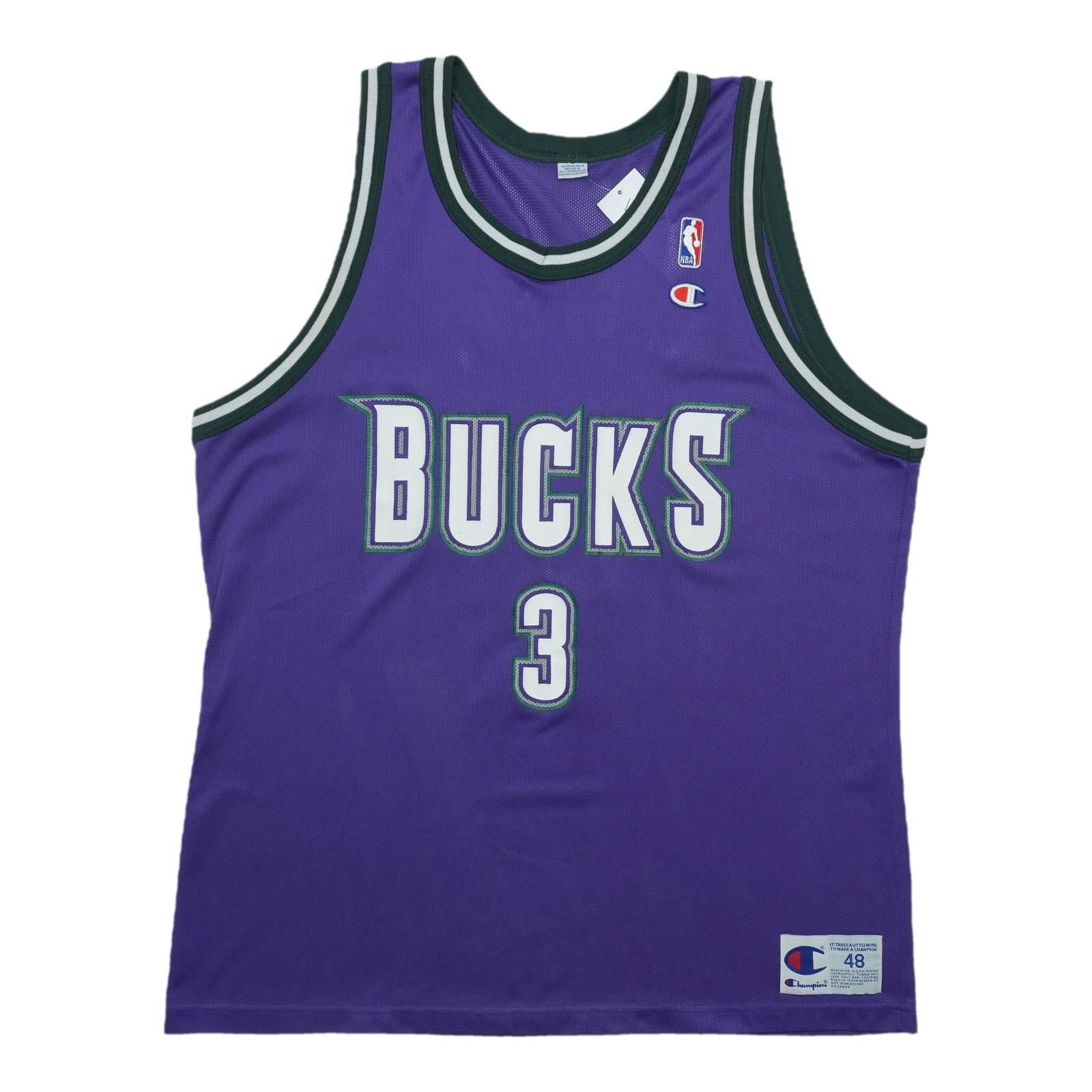 Vintage Champion Shawn Respert Bucks Purple Mesh Jersey (1 of 5)