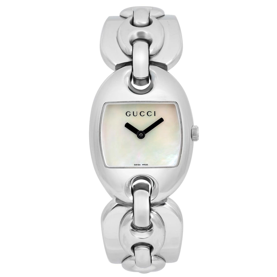Gucci 121 Marina Chain 26MM Quartz Ladies Watch YA121502 Stainless Steel: Gucci 121 Marina Chain 26MM Quartz Ladies Watch YA121502 Stainless Steel Introducing the Gucci 121 Marina Chain Stainless Steel 26MM Quartz Ladies Watch YA121502, a luxurious timepiece that embodies e