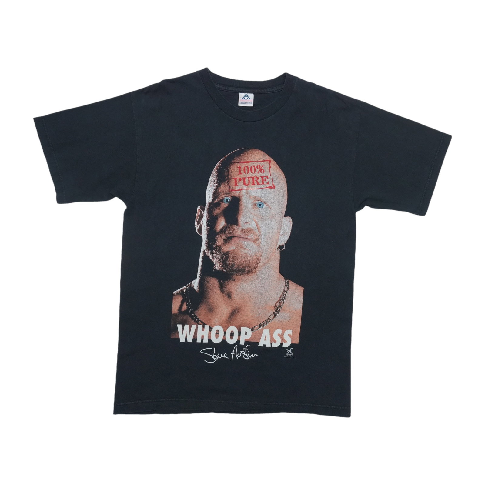 Vintage 1996 Stone Cold Steve Austin Black Cotton Shirt (1 of 4)
