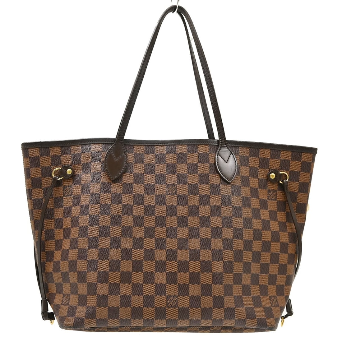 Louis Vuitton Neverfull MM Damier Ebene Tote N51105 GI4171: Louis Vuitton Neverfull MM Damier Ebene Tote N51105 GI4171 Vintage Louis Vuitton Neverfull MM tote handbag in Damier canvas with leather double handles and a red canvas lining. This medium tote featur