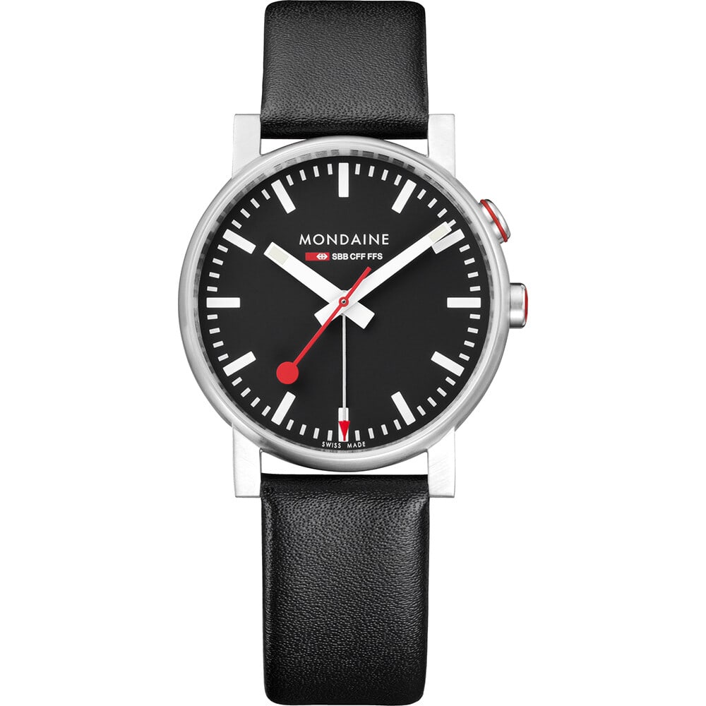 Mondaine Evo Alarm 40mm Black Dial Men's Quartz Watch A468.30352.14SBB (1 of 5)