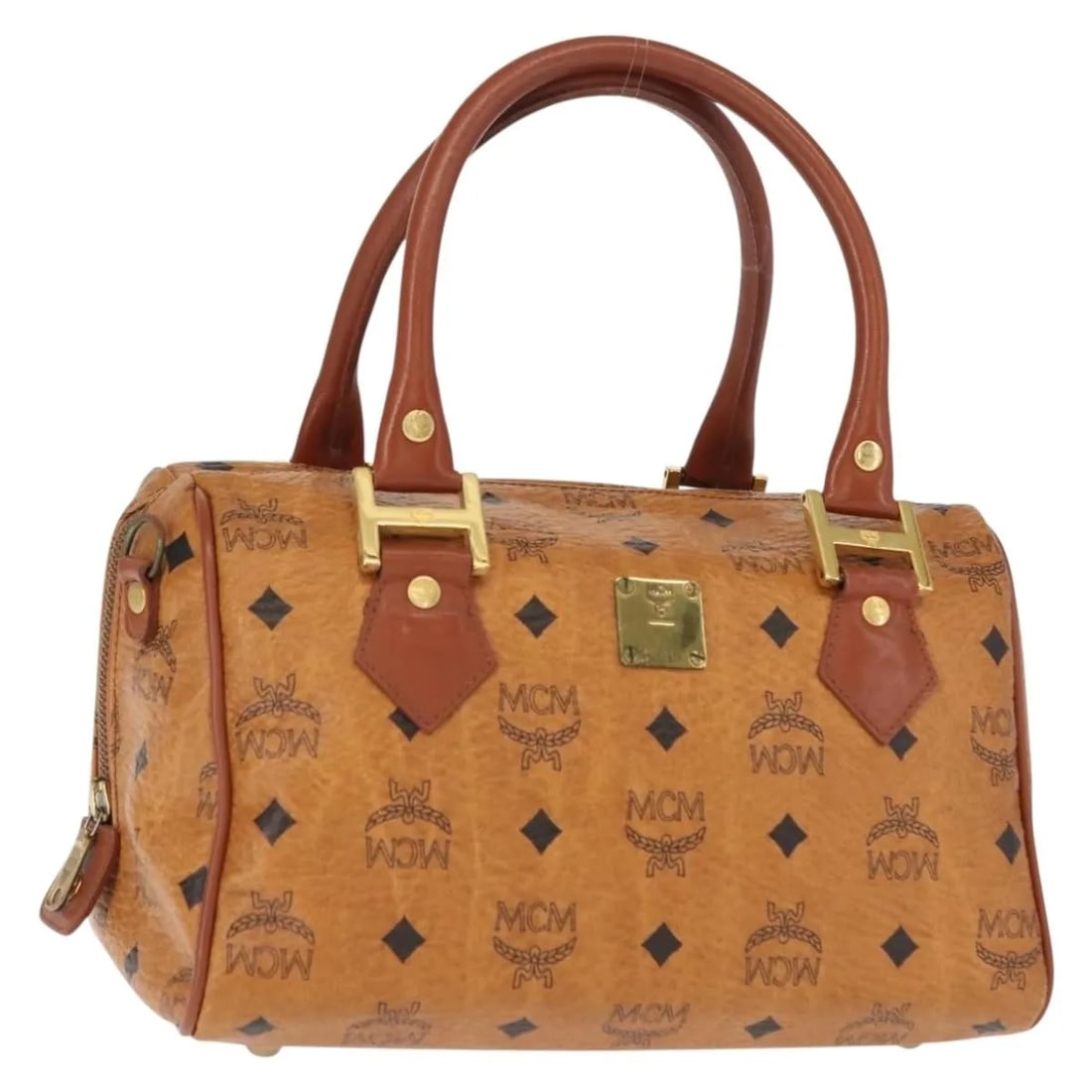 MCM Visetos Brown Canvas and Leather Handbag 25x14x16cm (1 of 18)