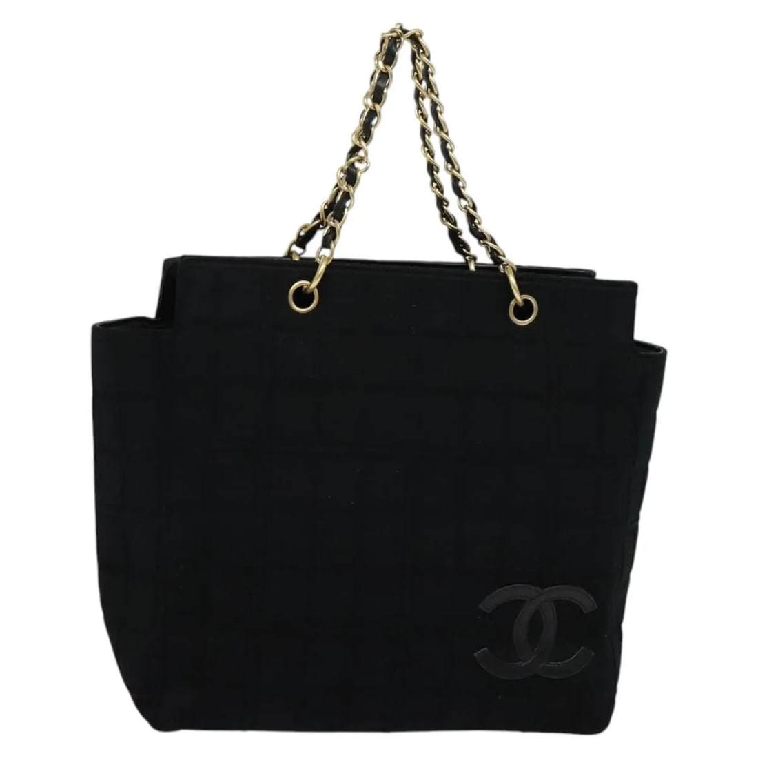Chanel Chocolate Bar CC Tote Bag in Black Cotton (1 of 18)