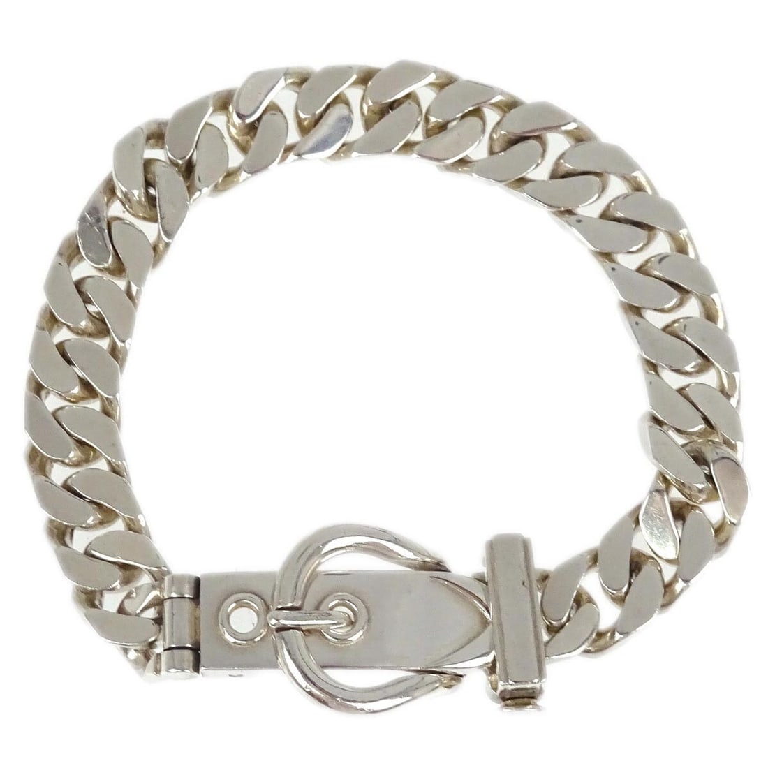 Hermes Boucle Sellier Sterling Silver Chain Bracelet France (1 of 4)