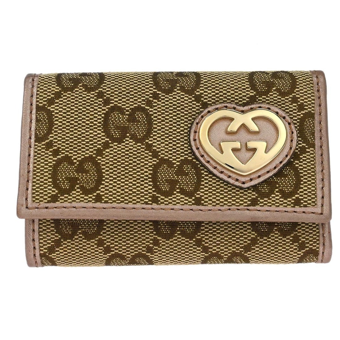 Vintage Gucci 257217 Beige GG Canvas Key Case Italy: Vintage Gucci 257217 Beige GG Canvas Key Case Italy Vintage Gucci key case in beige GG canvas with a button logo accent. This small women's accessory is made in Italy and includes the box and boutique
