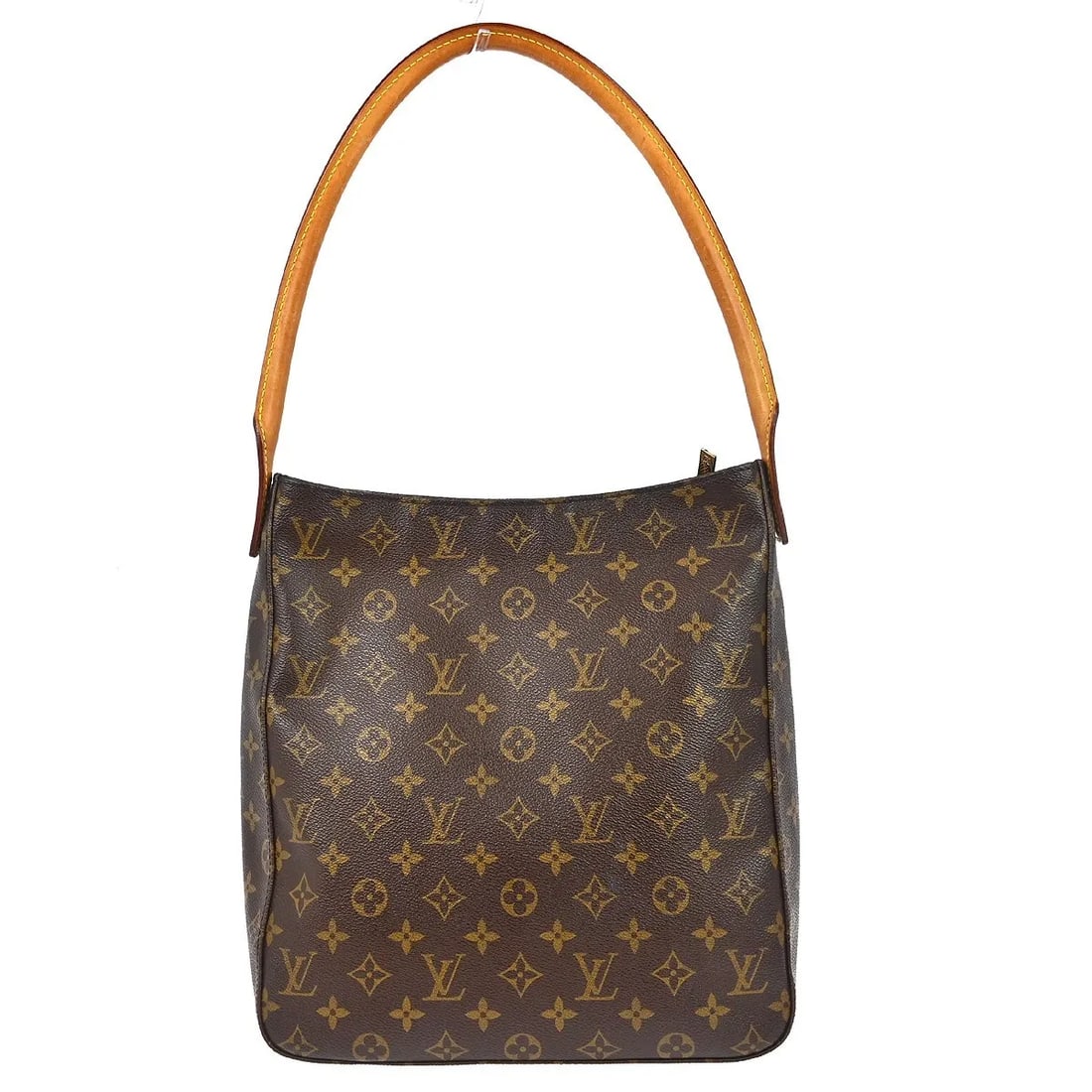 Louis Vuitton Monogram Looping shoulder bag in brown canvas: Louis Vuitton Monogram Looping shoulder bag in brown canvas Louis Vuitton Monogram Looping handbag in brown canvas, made in France. This piece is in fair condition with visible wear, including scuffs,