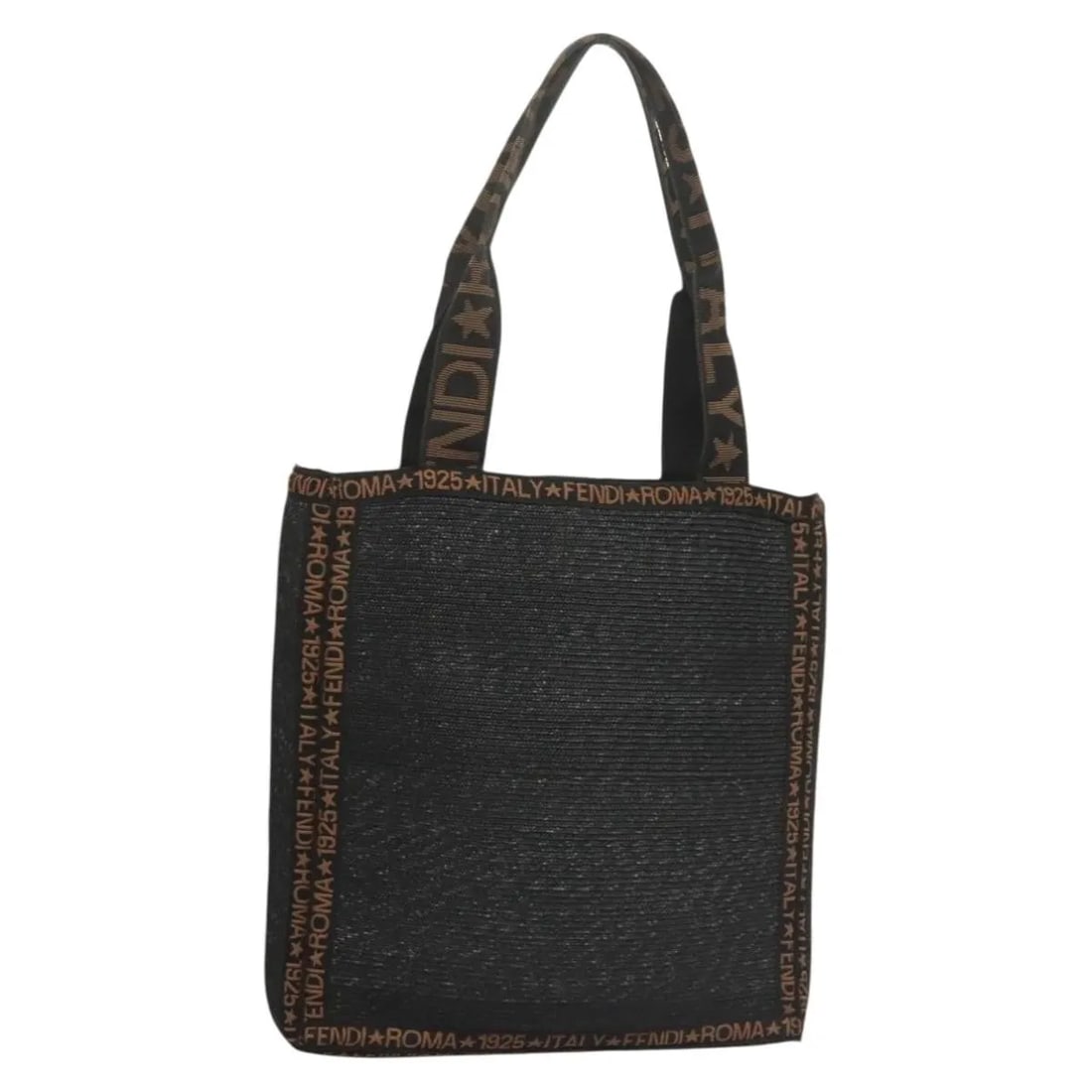 Black Wood Fendi Zucca Tote Bag 30cm by 33cm by 7cm: Black Wood Fendi Zucca Tote Bag 30cm by 33cm by 7cm Fendi Zucca Tote bag designed for women, crafted from wood with a black finish. The bag features metal fittings and offers a practical tote style wi