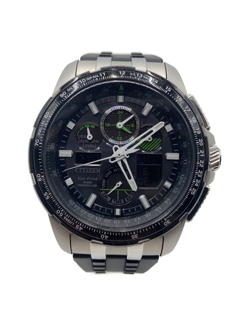 Citizen Skyhawk Eco-Drive Men's Quartz Wristwatch U680-S106061: Citizen Skyhawk Eco-Drive Men's Quartz Wristwatch U680-S106061 This is a pre-owned CITIZEN Eco-Drive Skyhawk men's wristwatch, overseas model U680-S106061. Designed for men, this timepiece features Ci