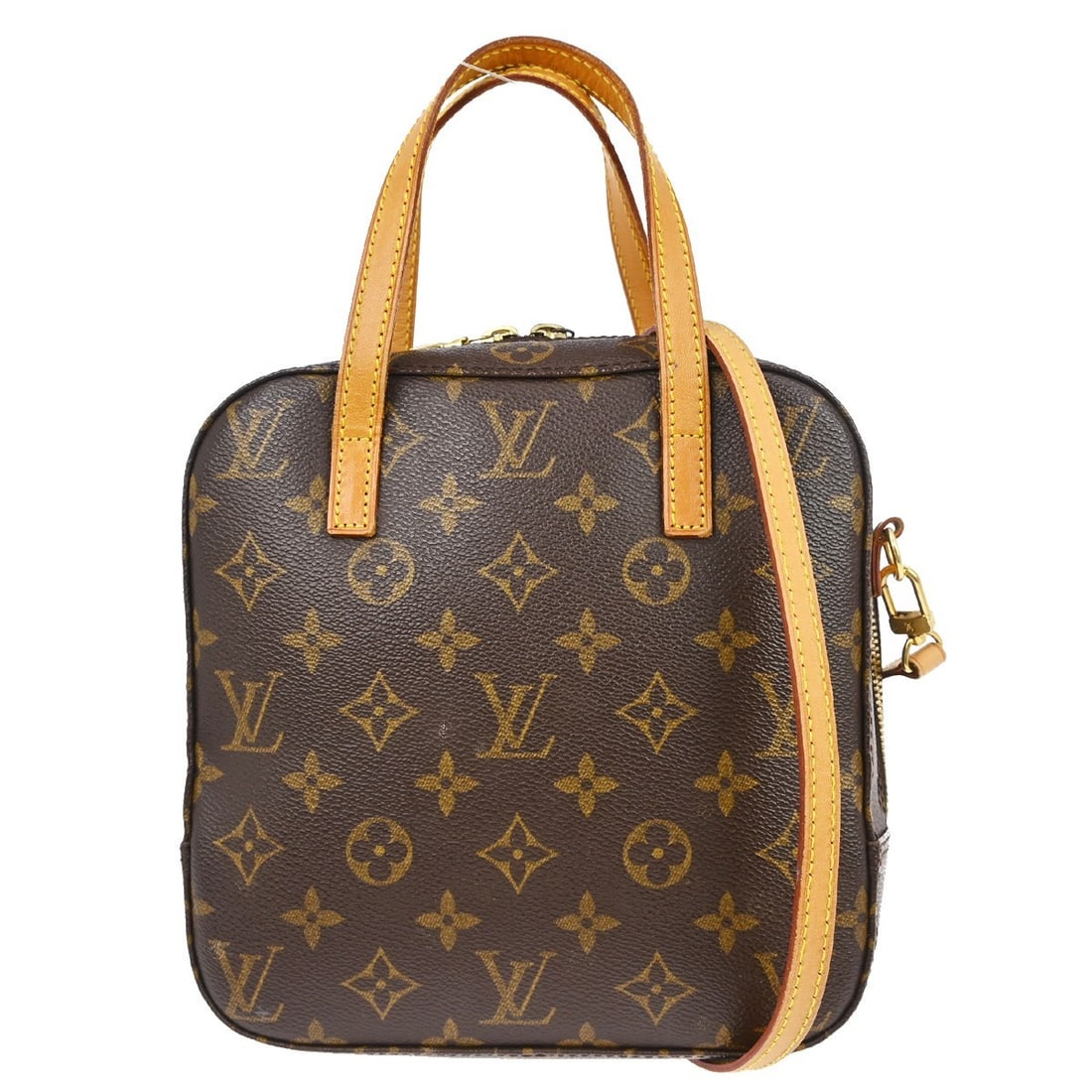 Louis Vuitton Spontini Monogram 2way Shoulder Bag M47500: Louis Vuitton Spontini Monogram 2way Shoulder Bag M47500 Louis Vuitton Spontini 2-way handbag in brown Monogram canvas with leather trim. This women's medium handbag features a zip closure, top handle