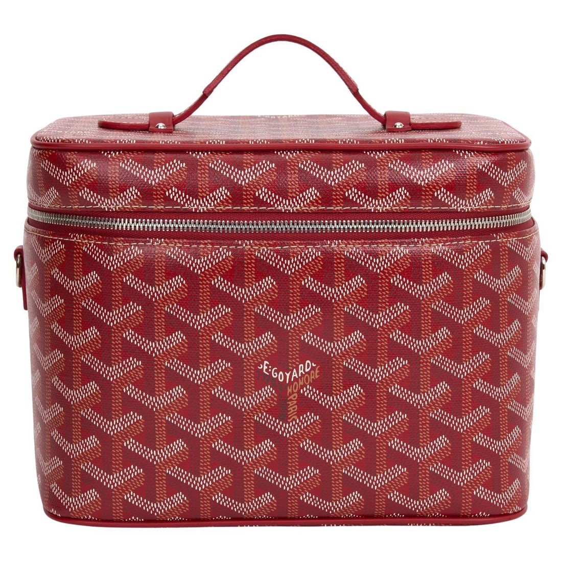 Goyard 2020 Convertible Cosmetic Train Case Red Goyardine Canvas (1 of 10)