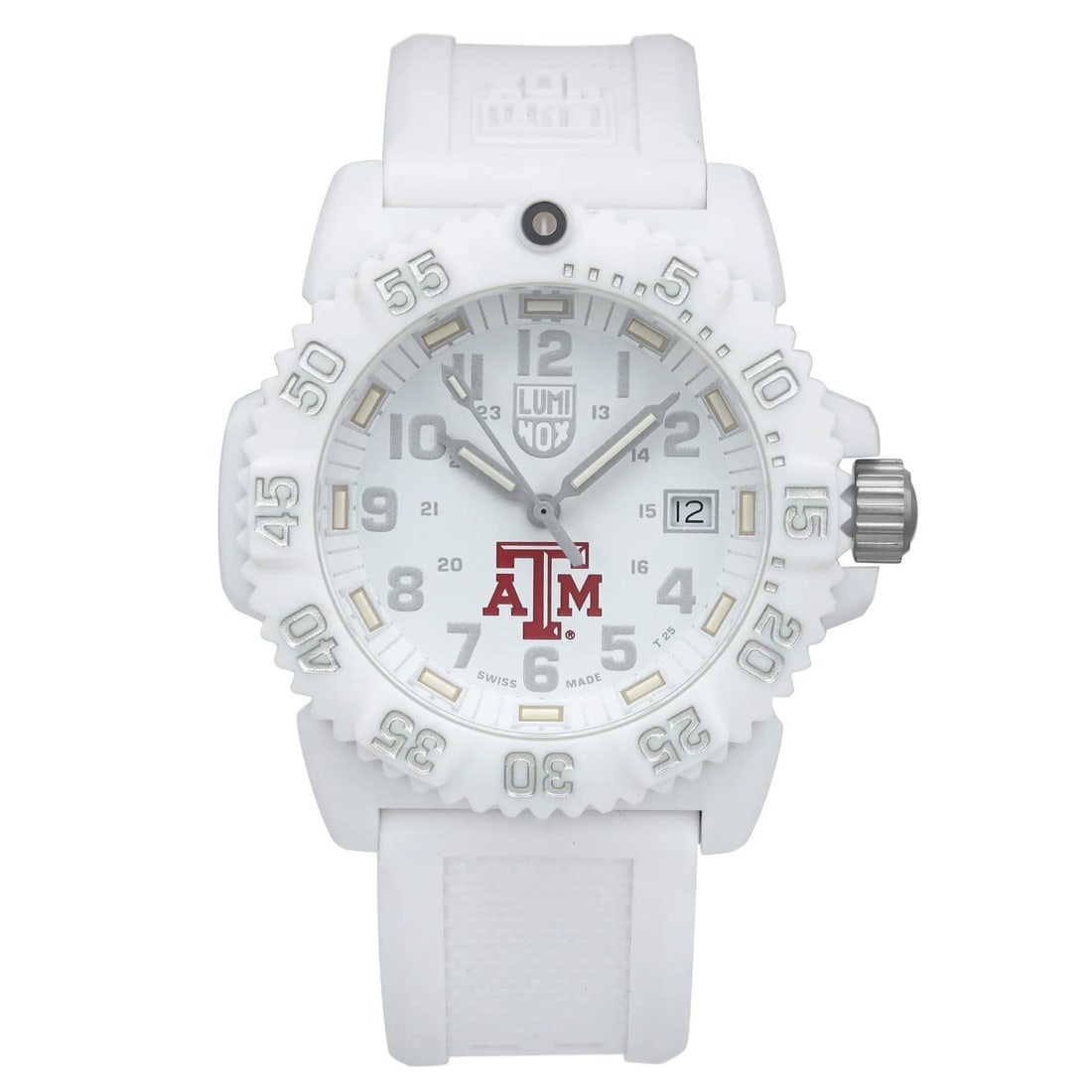 Luminox Navy SEAL Colormark White Dial Unisex Diver Watch XS.7057.WO.TAM: Luminox Navy SEAL Colormark White Dial Unisex Diver Watch XS.7057.WO.TAM Introducing the Luminox Navy Seal Colormark Texas A&M White Dial Unisex Watch XS.7057.WO.TAM, a reliable and stylish timepiece 