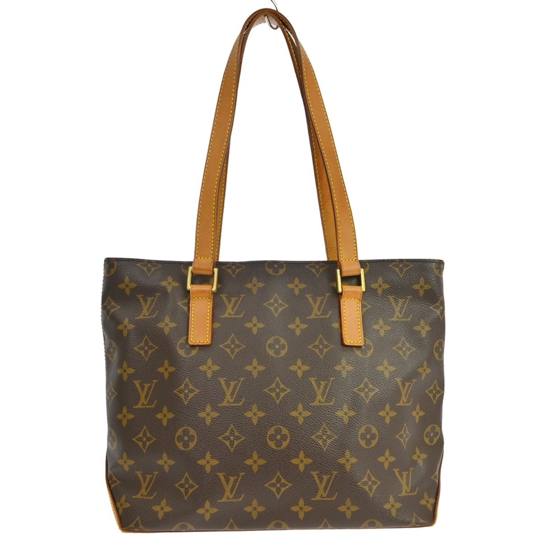 Louis Vuitton Cabas Piano Monogram Canvas Tote M51148 VI1013: Louis Vuitton Cabas Piano Monogram Canvas Tote M51148 VI1013 Vintage Louis Vuitton Cabas Piano tote bag in brown Monogram canvas with leather trim and double handles. This medium zip-top handbag featu
