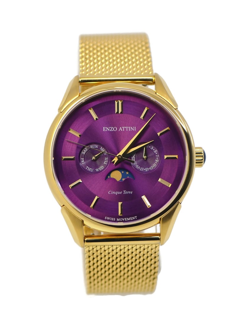 Enzo Attini 40mm Quartz Stainless Steel Men's Wristwatch with Box (1 of 5)
