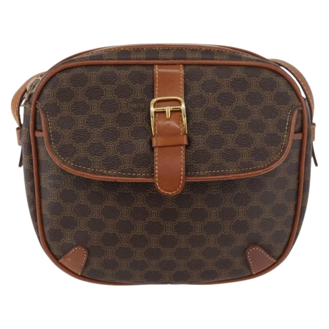 Celine Vintage Macadam PVC Shoulder Bag Brown Italy: Celine Vintage Macadam PVC Shoulder Bag Brown Italy This Celine Vintage Macadam Shoulder Bag features the classic brown PVC exterior with the iconic Macadam pattern. Designed for unisex use, it is cra
