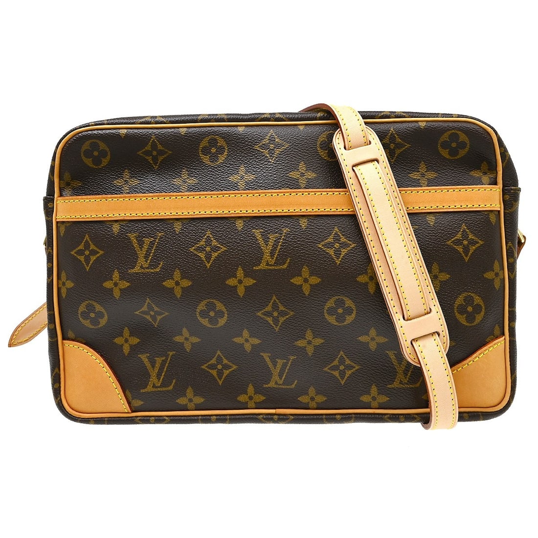 Louis Vuitton Trocadero 30 Monogram Crossbody Bag M51272: Louis Vuitton Trocadero 30 Monogram Crossbody Bag M51272 Vintage Louis Vuitton Trocadero 30 crossbody shoulder bag in brown Monogram canvas with leather trim and a brown canvas lining. This women's ba