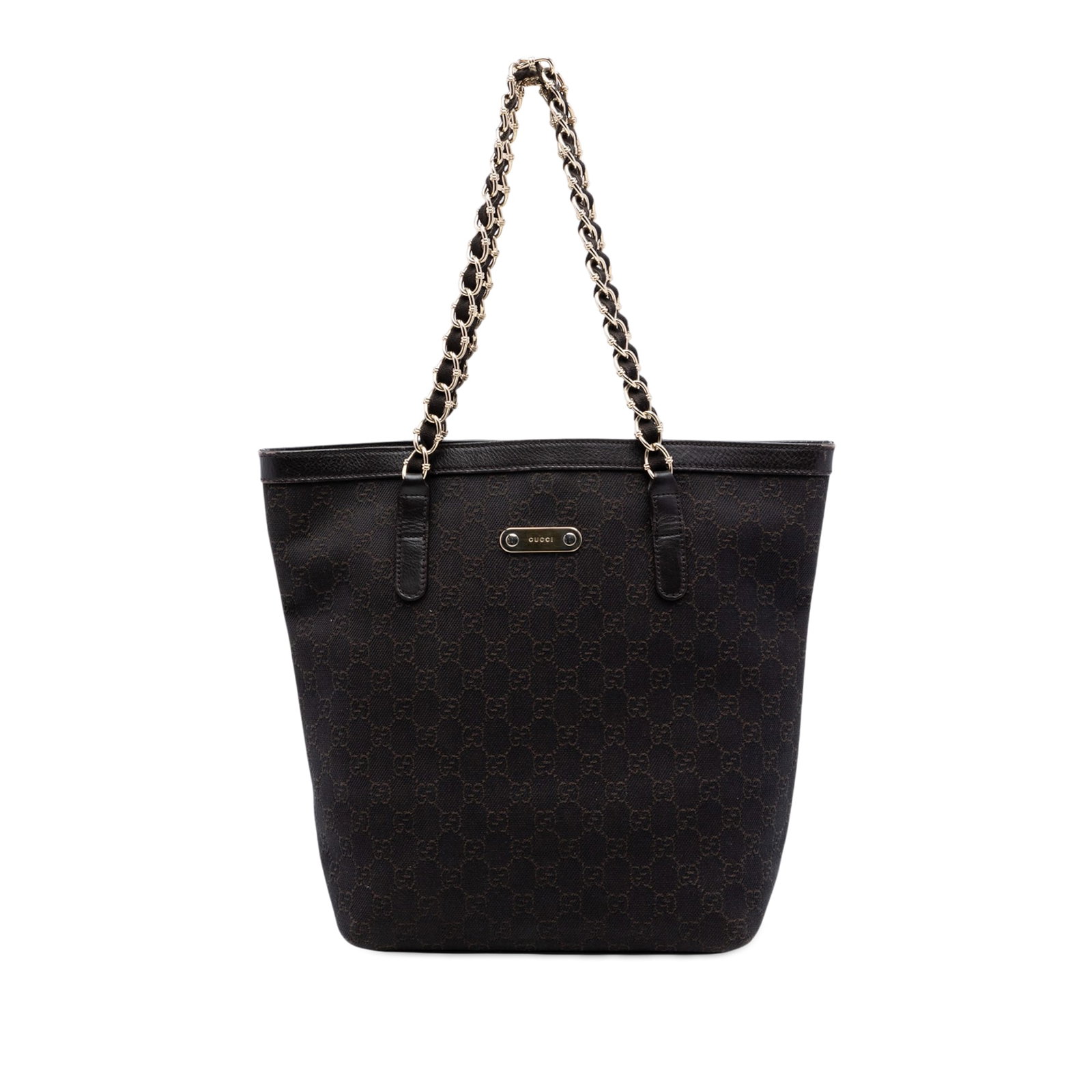 Gucci GG Denim Capri Brown Tote Bag (1 of 7)