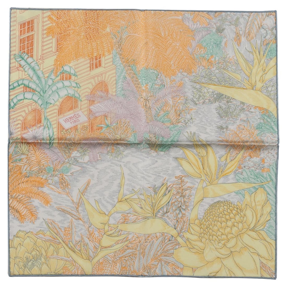 Hermes Faubourg Tropical Multicolor Silk Gavroche NIB France: Hermes Faubourg Tropical Multicolor Silk Gavroche NIB France Introducing the exquisite Hermes Faubourg Tropical Gavroche, a brand new collectible piece that embodies elegance and style. This multicolo