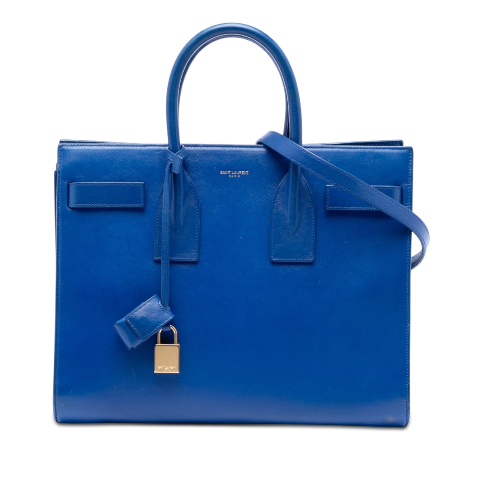Saint Laurent Sac de Jour Small Blue Leather Satchel (1 of 6)