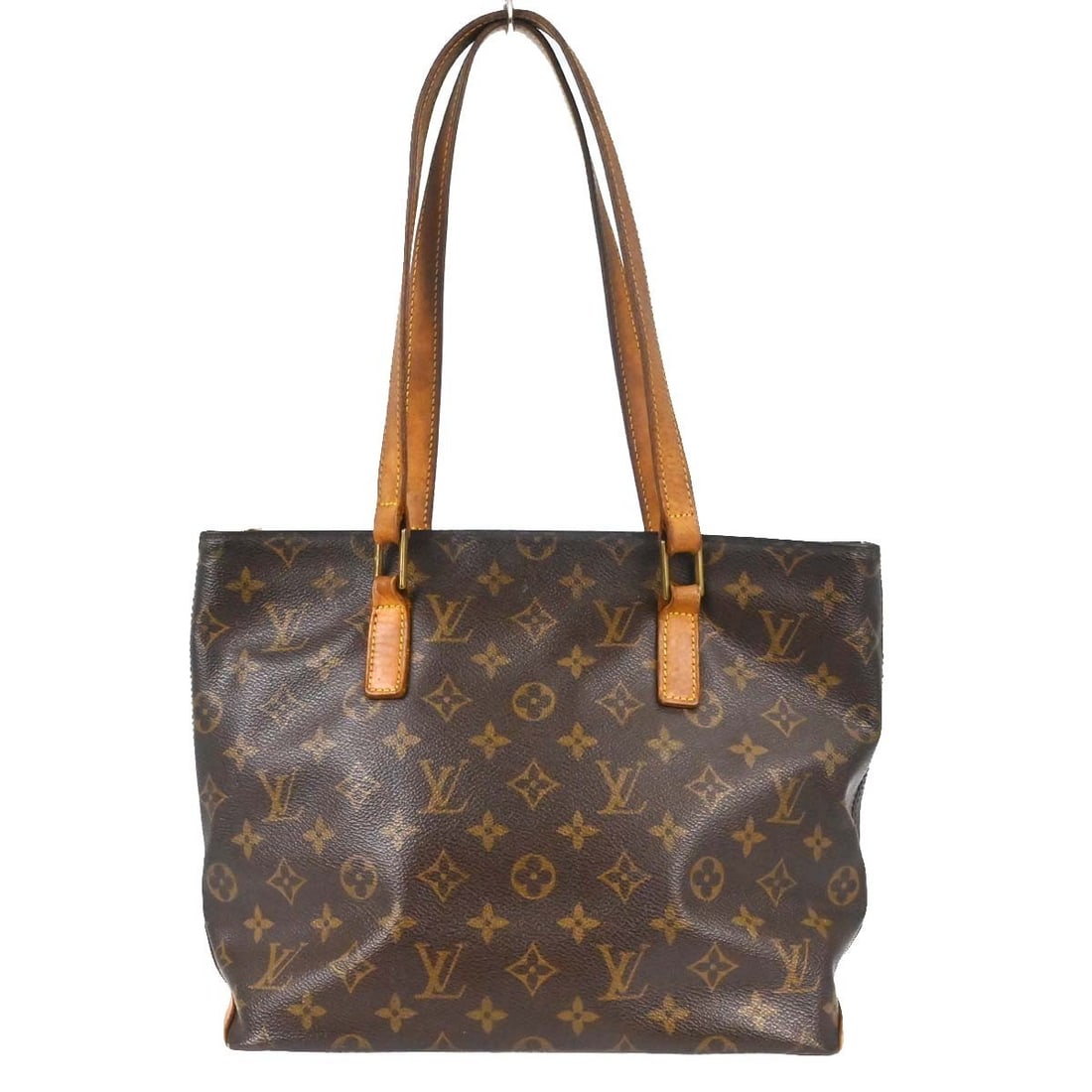Louis Vuitton Cabas Piano Monogram Canvas Tote M51148: Louis Vuitton Cabas Piano Monogram Canvas Tote M51148 Vintage Louis Vuitton Cabas Piano tote bag in brown monogram canvas with leather trim and double handles. This zip-top handbag features inner pock