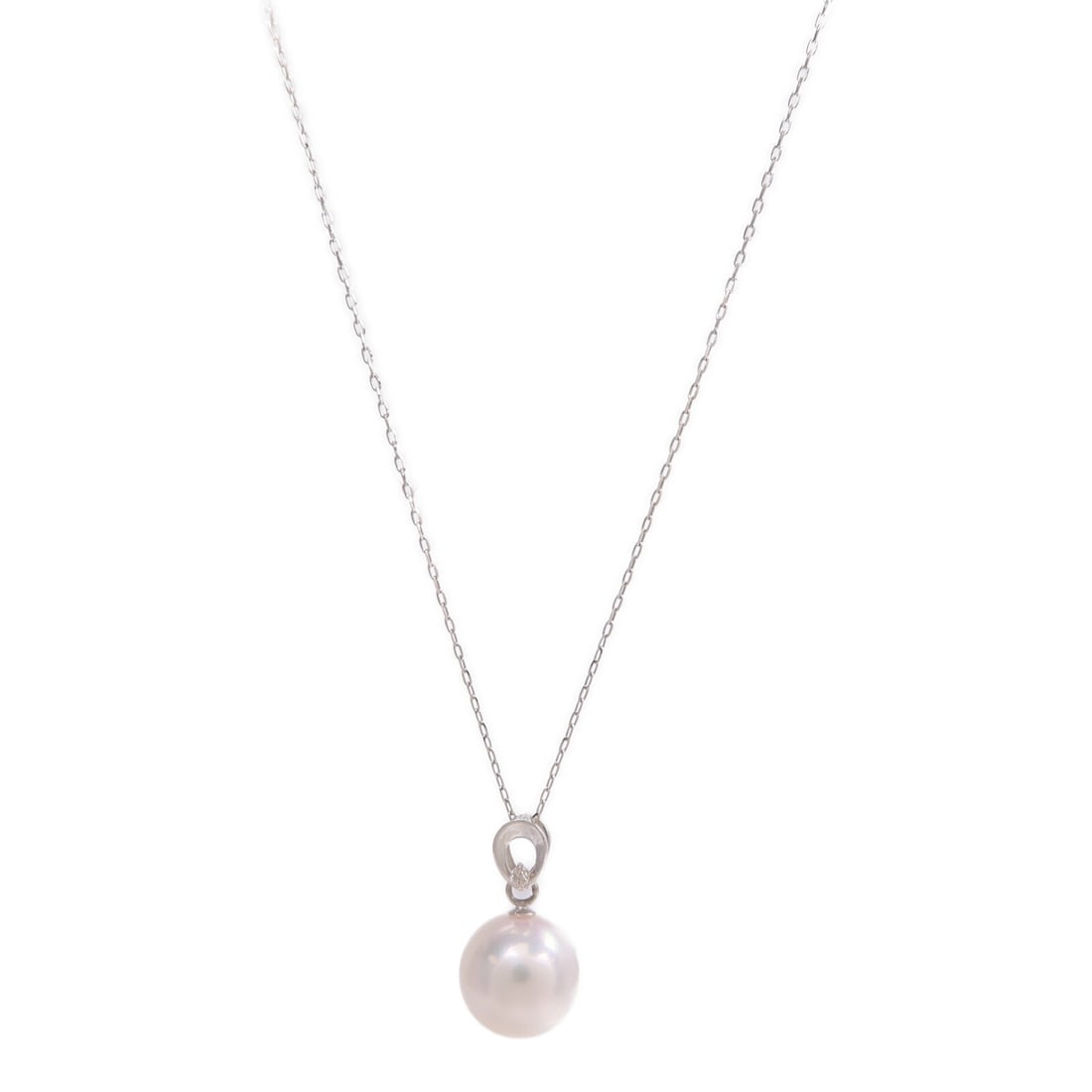 Pearl Diamond K18WG White Gold Necklace: Pearl Diamond K18WG White Gold Necklace This elegant necklace features a lustrous pearl as the main stone, beautifully set in 18K white gold. Designed for women, the necklace showcases a refined and t