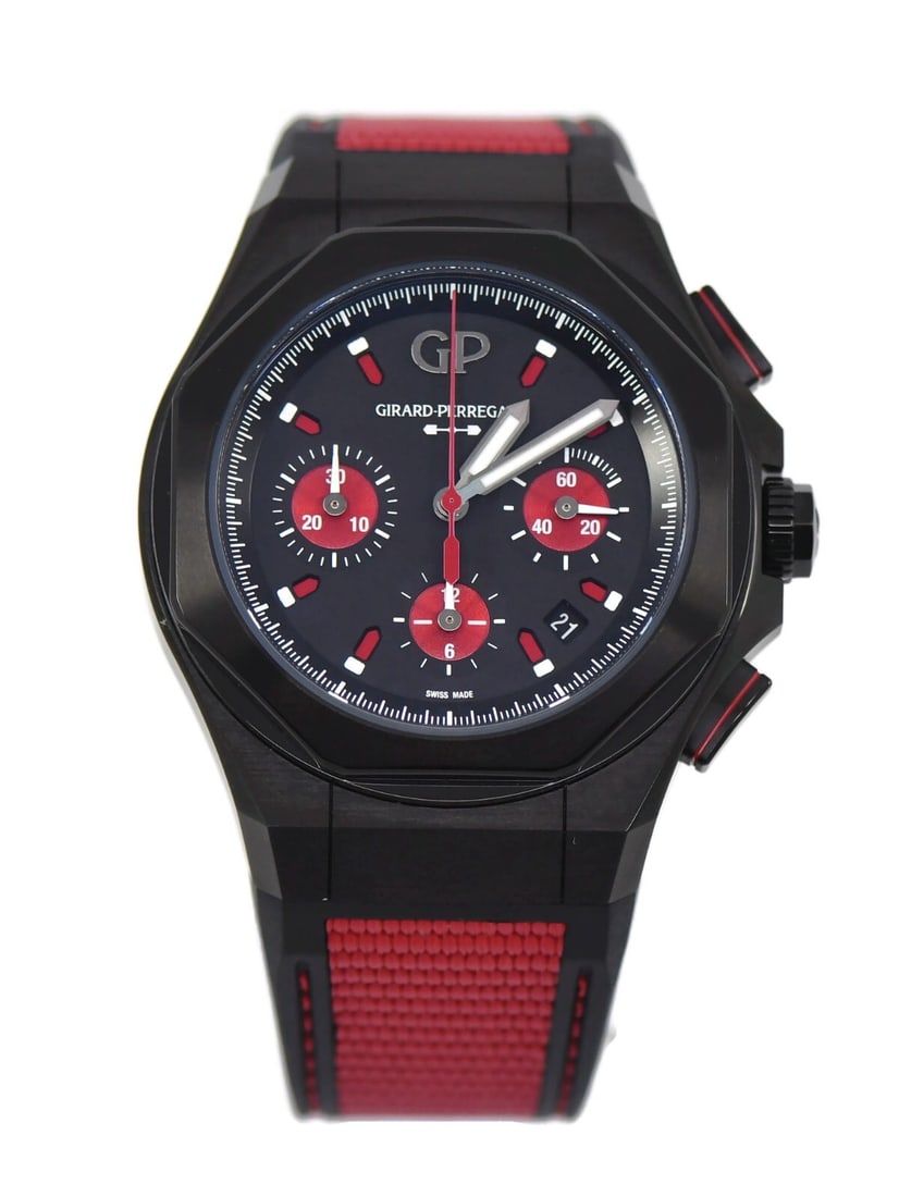 Girard-Perregaux Laureato Absolute Passion Titanium Watch 44mm 81060 with Box and Papers: Girard-Perregaux Laureato Absolute Passion Titanium Watch 44mm 81060 with Box and Papers Experience the elegance of the Girard Perregaux Laureato Absolute Passion Titanium Watch. This exquisite wristw
