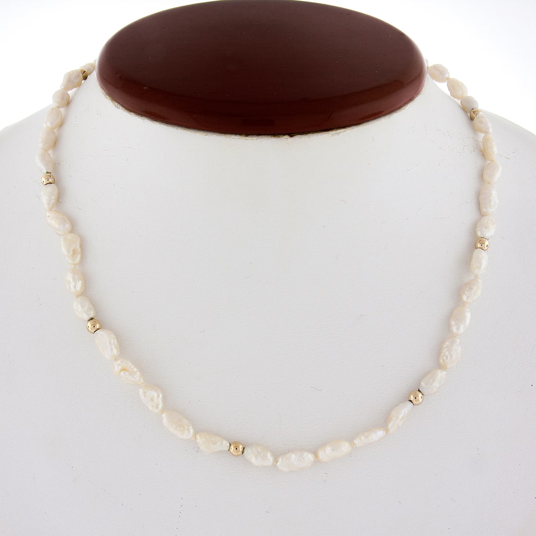 Baroque Pearl Jewelry Set 14K Yellow Gold Necklace Bracelet (1 of 7)