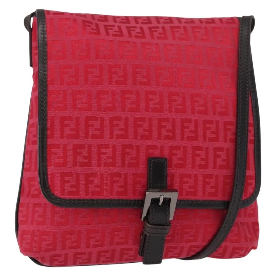Fendi Vintage Flap Red Canvas Handbag: Fendi Vintage Flap Red Canvas Handbag Vintage Fendi flap bag in red canvas with the Zucchino pattern. This women's bag is made in Italy and remains in very good condition, showing light wear to the ex