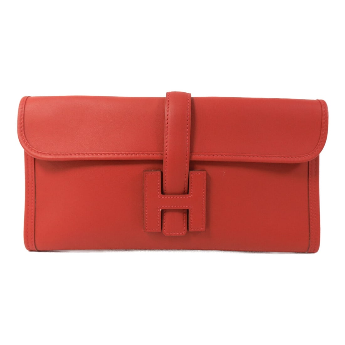 Hermes Jije PM Red Calfskin Clutch Swift Leather France (1 of 15)