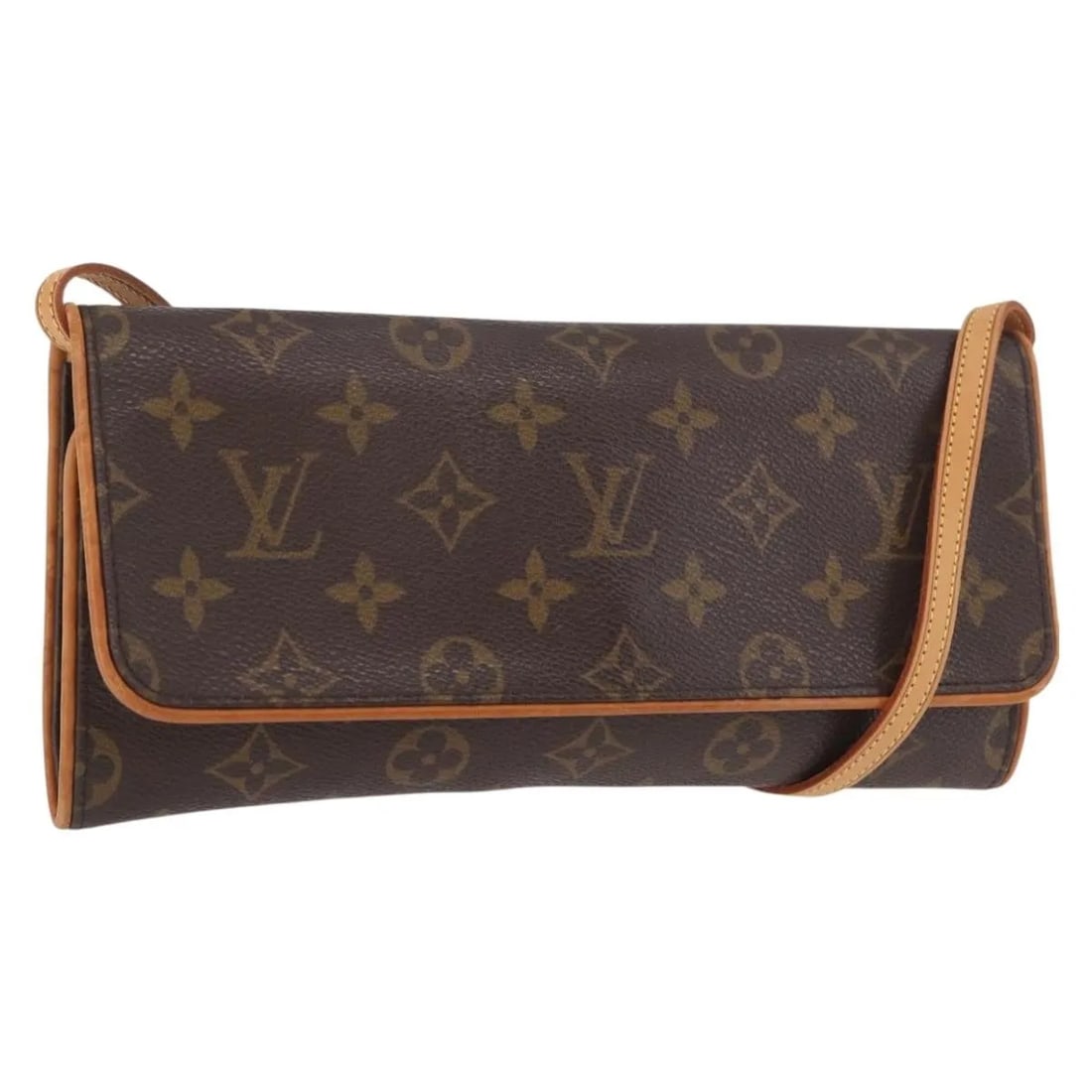 Louis Vuitton Twin shoulder bag in brown monogram canvas: Louis Vuitton Twin shoulder bag in brown monogram canvas Louis Vuitton Twin shoulder bag in brown monogram canvas. This women's bag is made in France and shows good overall condition with visible sign