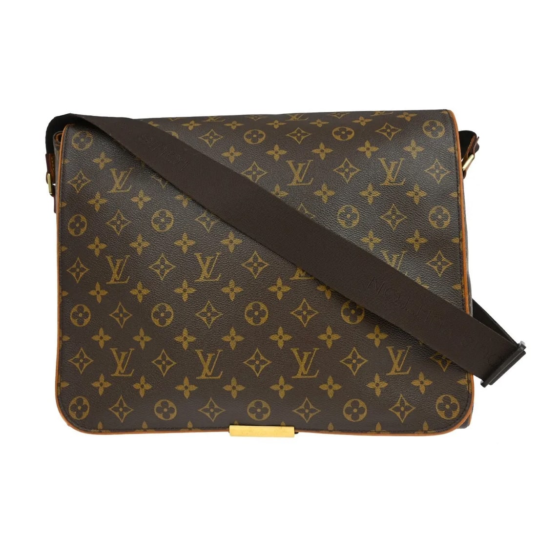 Louis Vuitton Abbesses Messenger Bag in Brown Monogram Canvas: Louis Vuitton Abbesses Messenger Bag in Brown Monogram Canvas Louis Vuitton Abbesses Messenger bag in brown monogram canvas. This unisex bag is made in Spain and is presented in good condition with vi